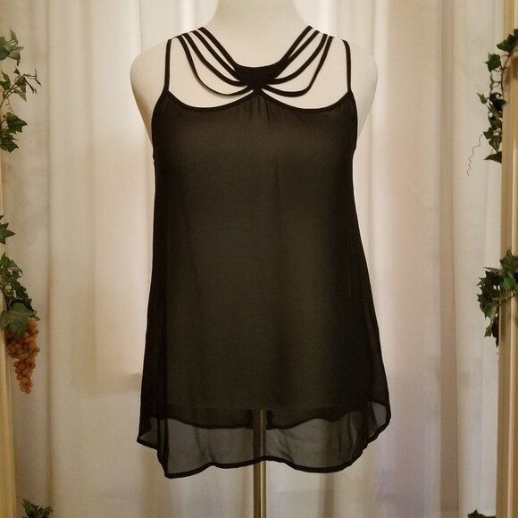no brand Tops - Black sheer with string and lacey design L
